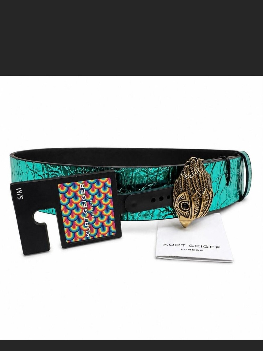 Kurt Geiger Metallic Leather Belt Nwt